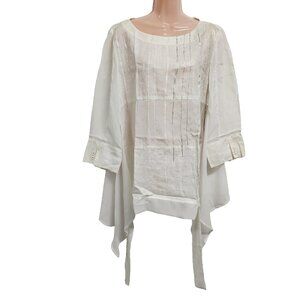 Daniela Dallavalle Elisa Cavaletti DANI Top Blouse Women Size L White Linen